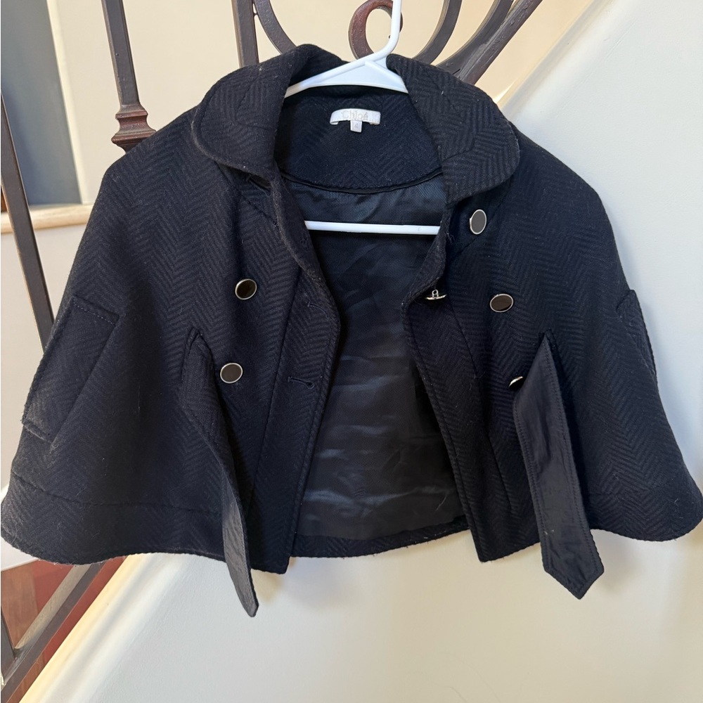 Chloe kids Navy Cape Jacket Size 4T -used